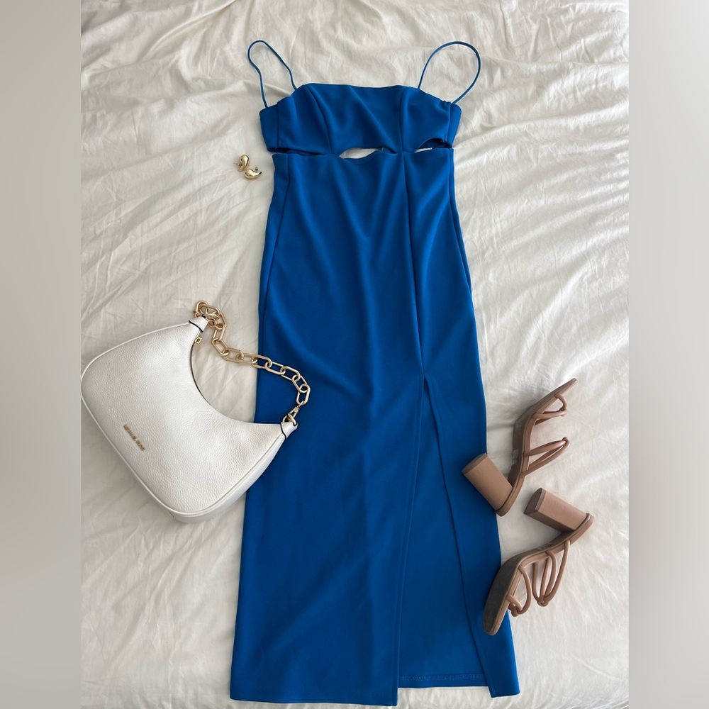 Hello Molly - Swerve Through Midi Cobalt Dress